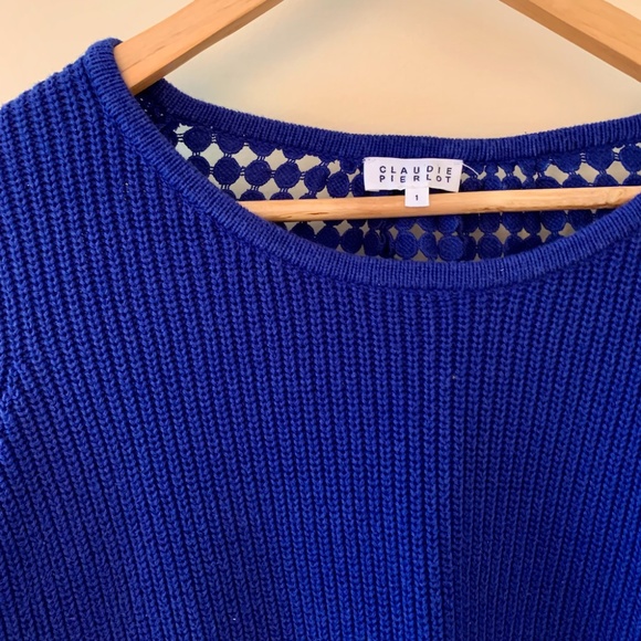 Claudie Pierlot Blue Sweatshirt with Detailed Back - Picture 2 of 11